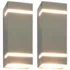 Outdoor wall lights 2 pcs 35 W rectangular silver-colored