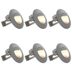 LED outdoor wall lights 6 pcs 2 W round silver-coloured