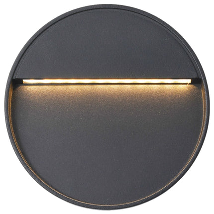 Led-Buitenwandlampen 3 W Zwart Rond