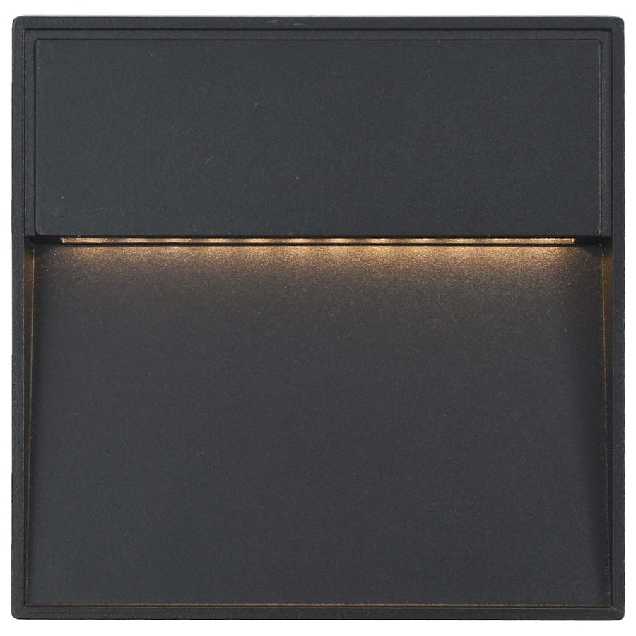 Led-Buitenwandlampen 3 W Zwart Vierkant