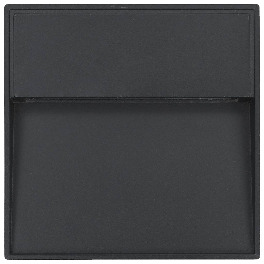 Led-Buitenwandlampen 3 W Zwart Vierkant