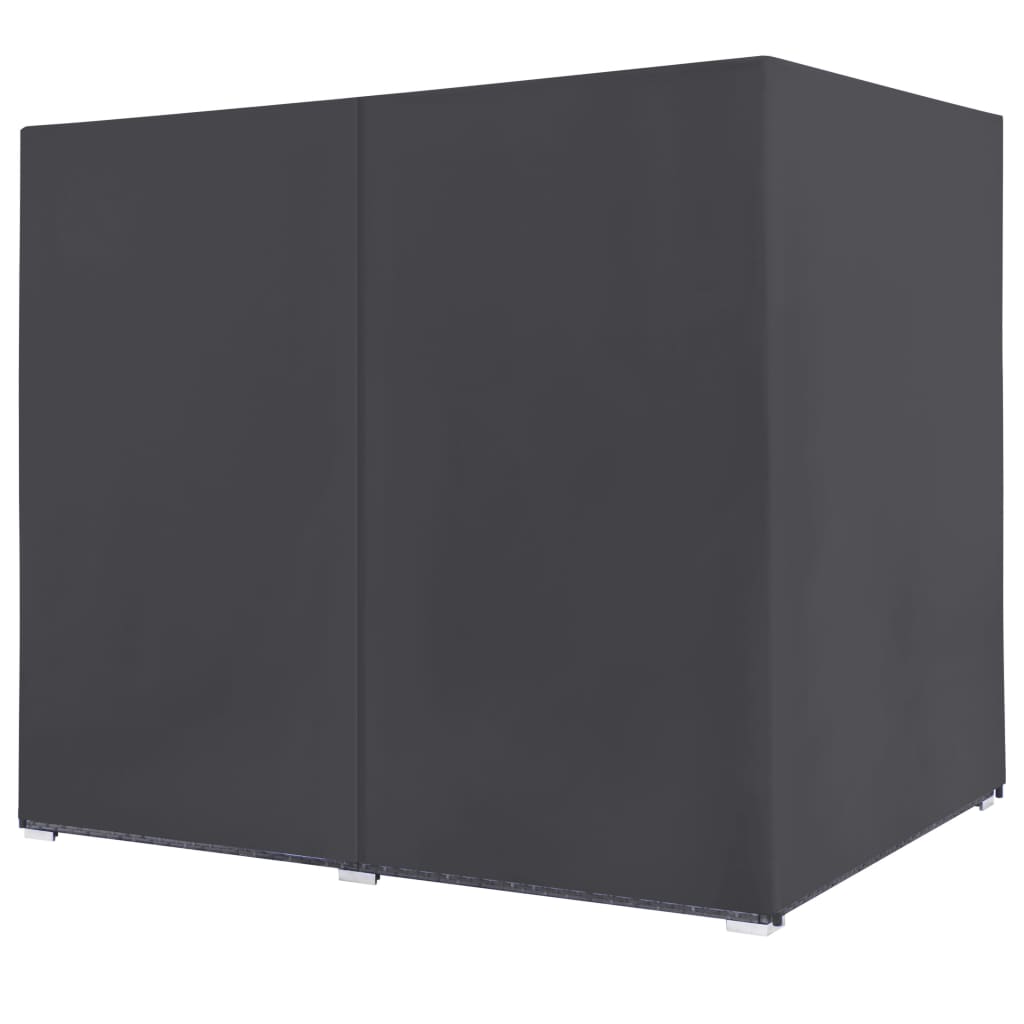 Loungebed Met Gordijnen Poly Rattan Grijs