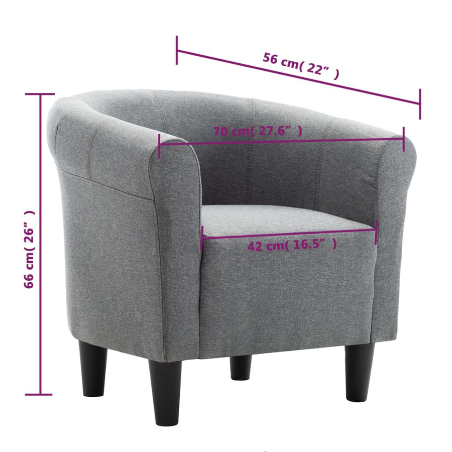Fauteuil Stof 1 Lichtgrijs