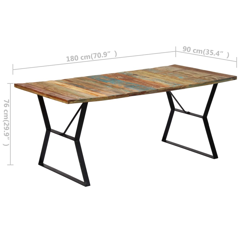 Eettafel 180x90x76 cm massief gerecycled hout