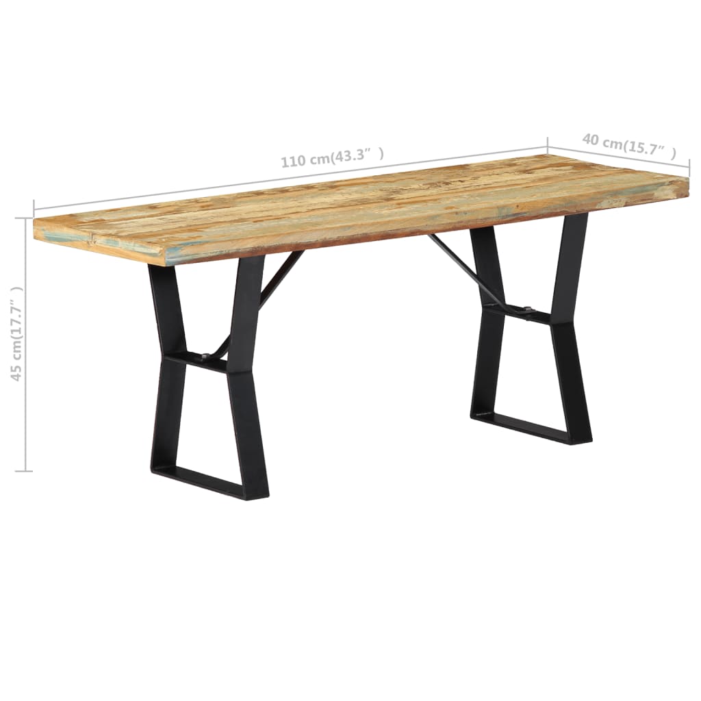 Bankje 110 cm massief gerecycled hout