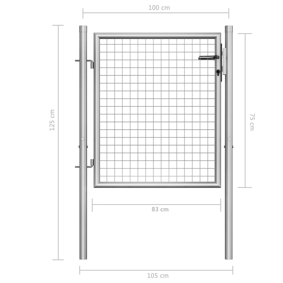Poort 105X125 Cm Gegalvaniseerd Staal Zilverkleurig 105 x125 cm