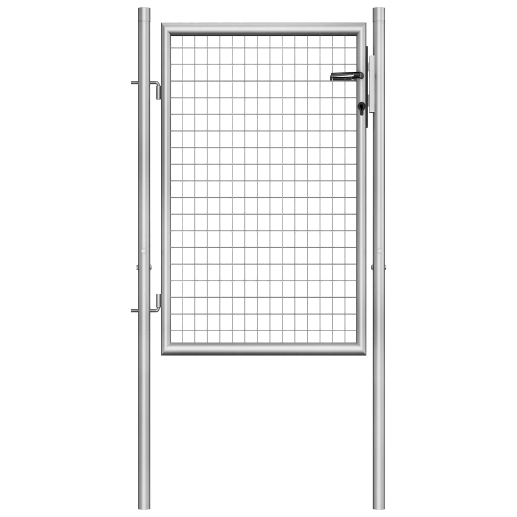 Poort 105x150 cm gegalvaniseerd staal zilverkleurig 105 x150 cm