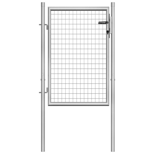 Poort 105x150 cm gegalvaniseerd staal zilverkleurig 105 x150 cm