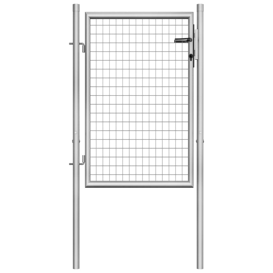 Poort 105x150 cm gegalvaniseerd staal zilverkleurig 105 x150 cm