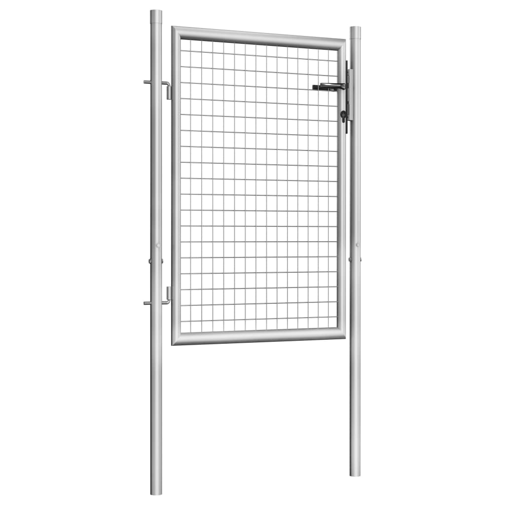 Poort 105x150 cm gegalvaniseerd staal zilverkleurig 105 x150 cm