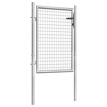 Poort 105x150 cm gegalvaniseerd staal zilverkleurig 105 x150 cm