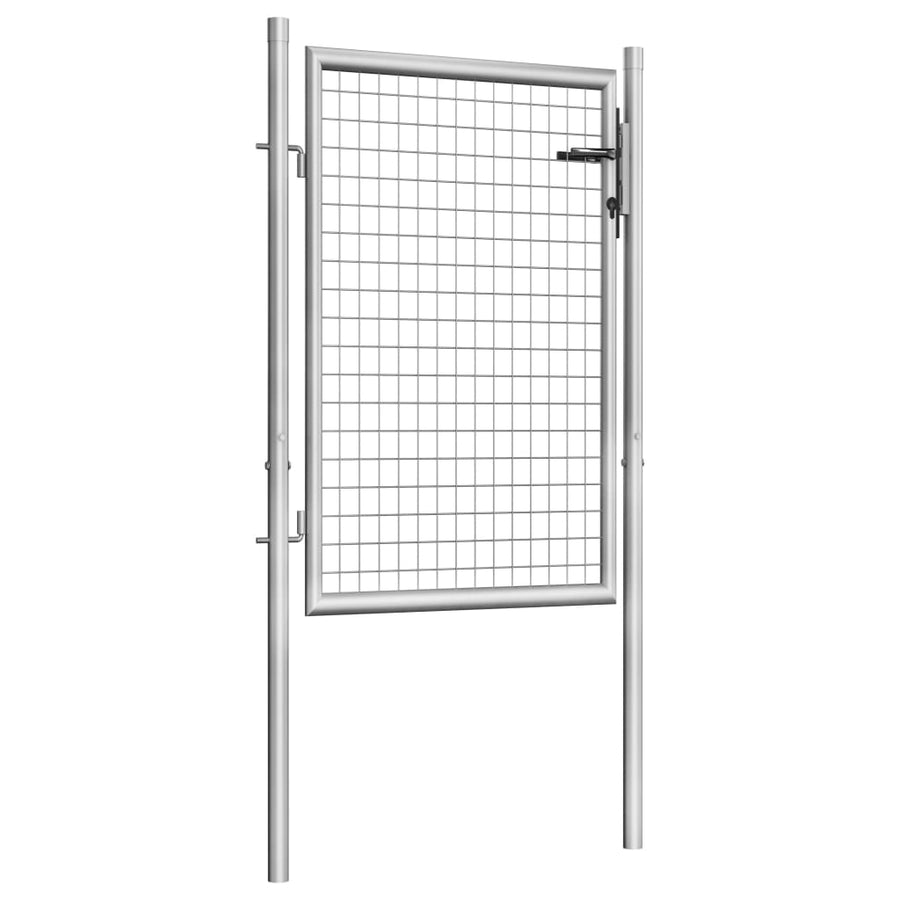 Poort 105x150 cm gegalvaniseerd staal zilverkleurig 105 x150 cm