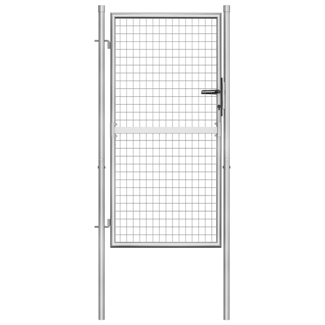 Poort 105x200 cm gegalvaniseerd staal zilverkleurig 105 x200 cm