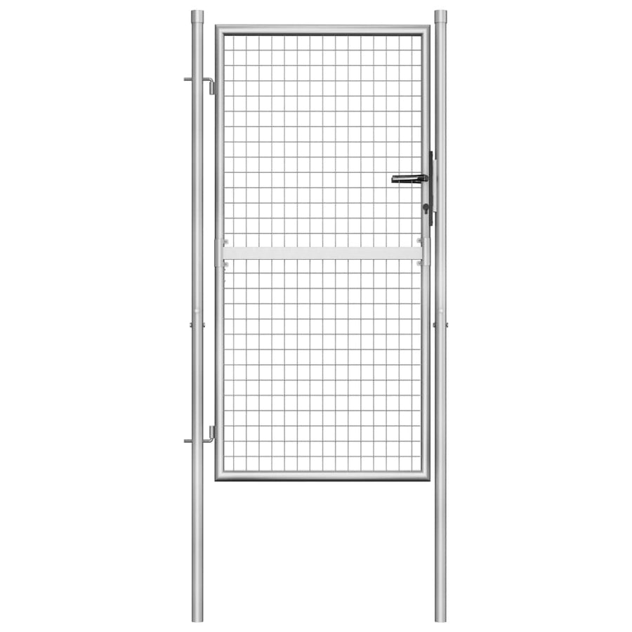 Poort 105x200 cm gegalvaniseerd staal zilverkleurig 105 x200 cm