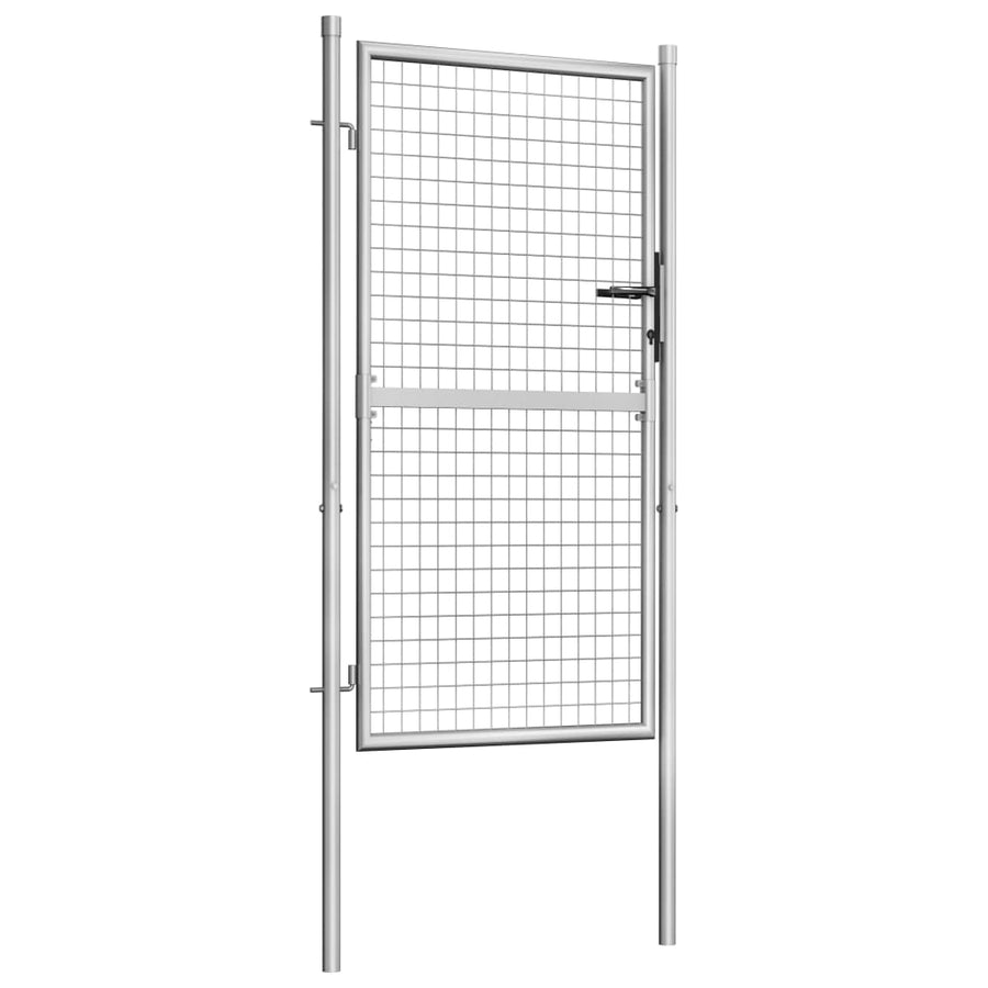 Poort 105x200 cm gegalvaniseerd staal zilverkleurig 105 x200 cm