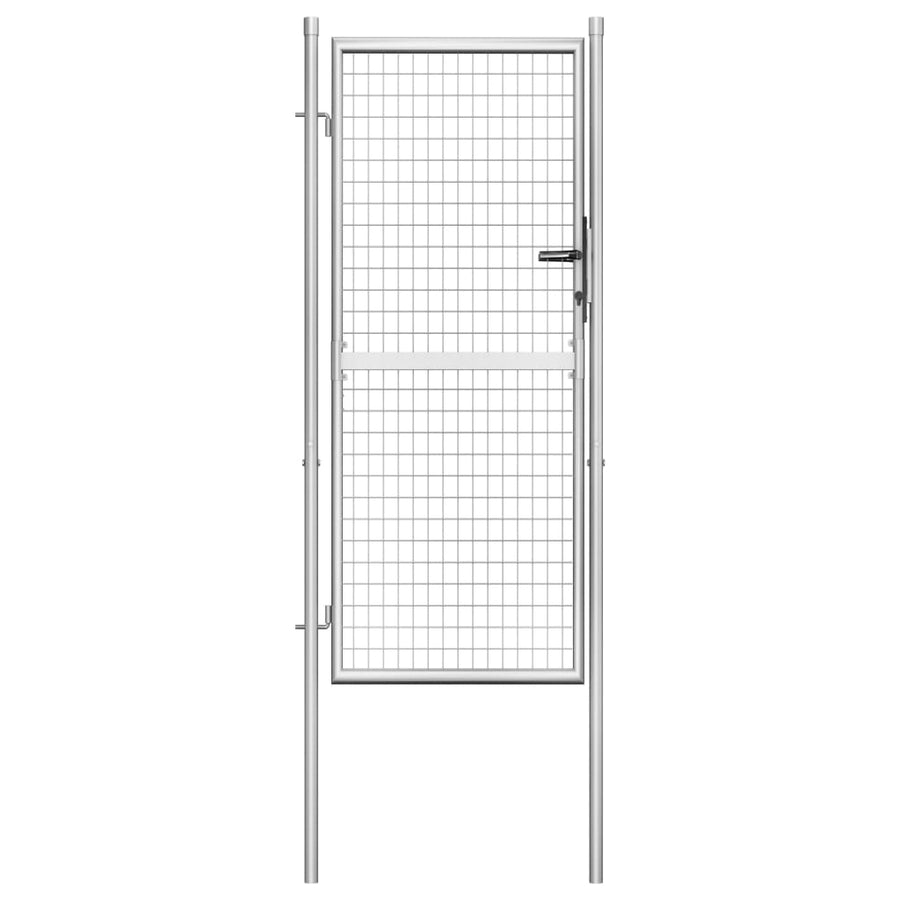 Tuinpoort Gegalvaniseerd Staal 105X175 Cm Zilver 105 x 225 cm