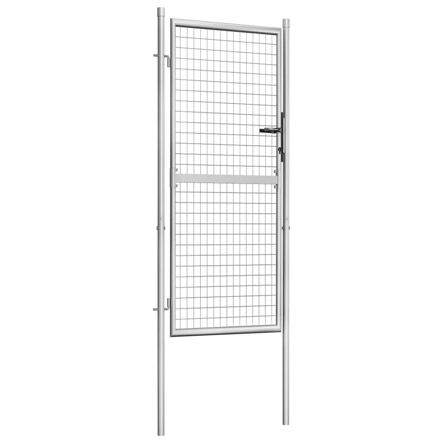 Tuinpoort Gegalvaniseerd Staal 105X175 Cm Zilver 105 x 225 cm