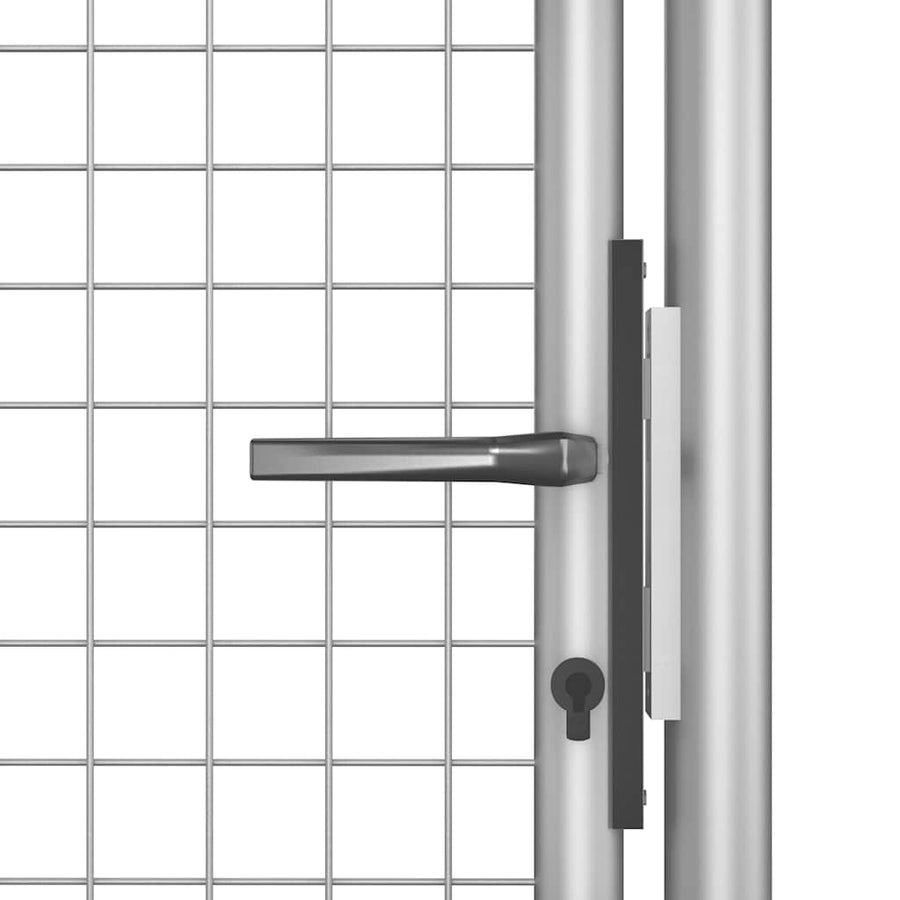 Tuinpoort Gegalvaniseerd Staal 105X175 Cm Zilver 105 x 225 cm