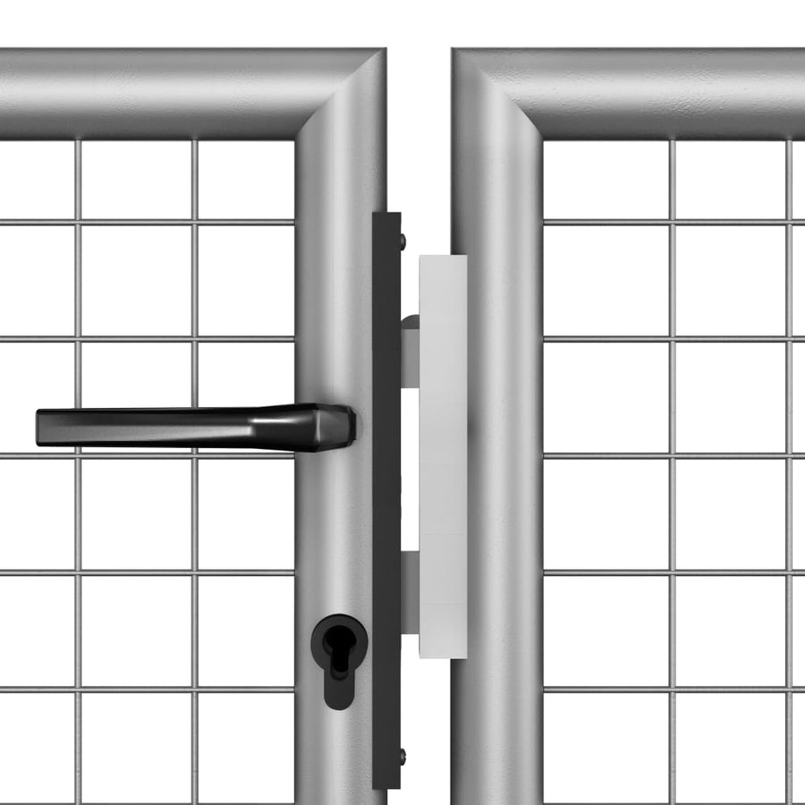 Tuinpoort Gegalvaniseerd Staal 306X100 Cm Zilver 306 x150 cm