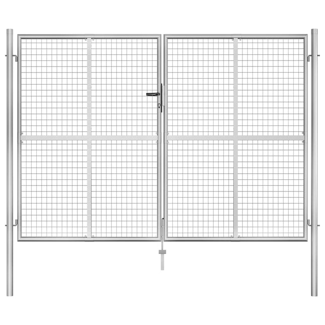 Poort 306x225 cm gegalvaniseerd staal zilverkleurig 306 x 225 cm