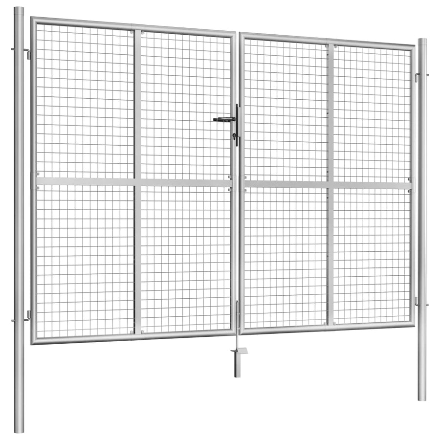Poort 306x225 cm gegalvaniseerd staal zilverkleurig 306 x 225 cm
