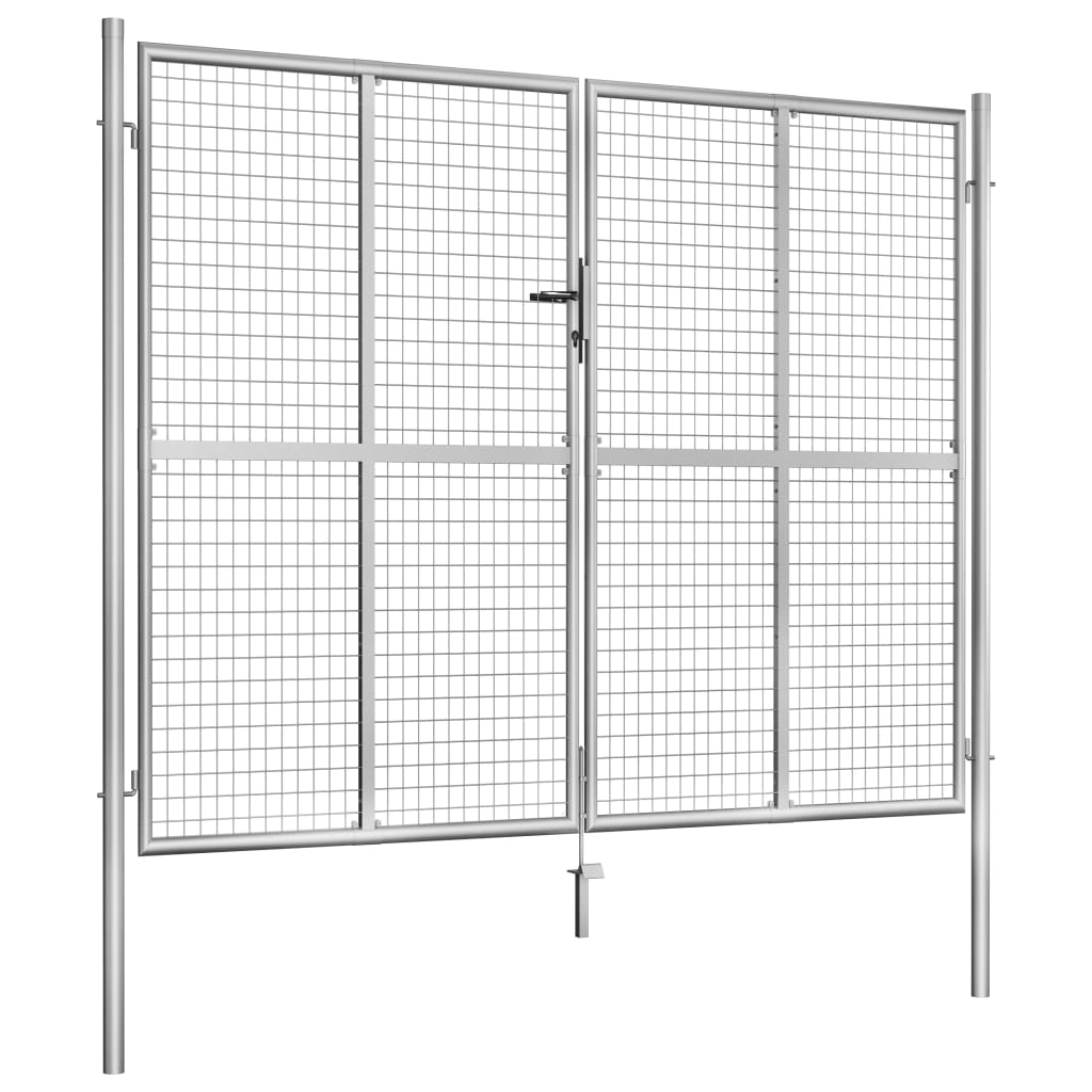 Poort 306x250 cm gegalvaniseerd staal zilverkleurig 306 x 250 cm