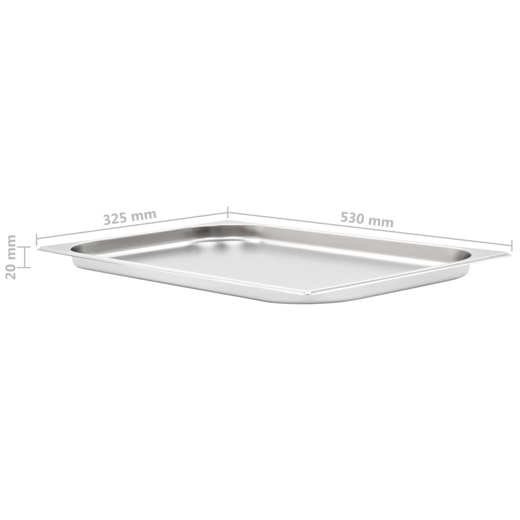 Gastronormbakken 4 St Gn 1/1 20 Mm Roestvrij Staal 530 x 325 x 20 mm
