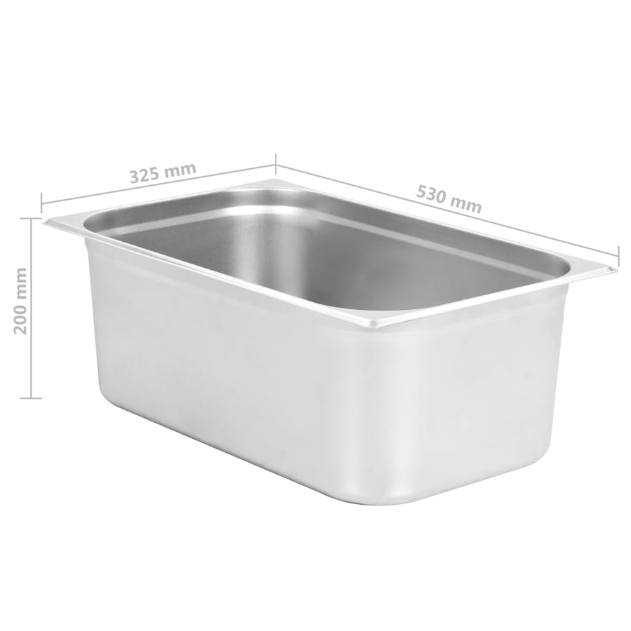 Gastronormbakken 2 St Gn 1/1 200 Mm Roestvrij Staal 530 x 325 x 200 mm
