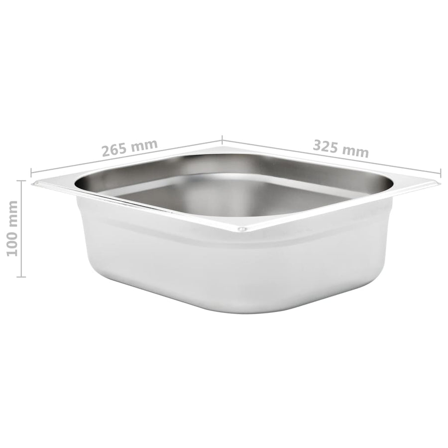Gastronormbakken 4 St Gn 1/2 100 Mm Roestvrij Staal 325 x 265 x 100 mm