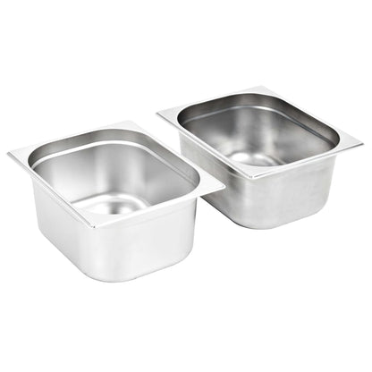 Gastronormbakken 2 St Gn 1/2 150 Mm Roestvrij Staal 325 x 265 x 150 mm