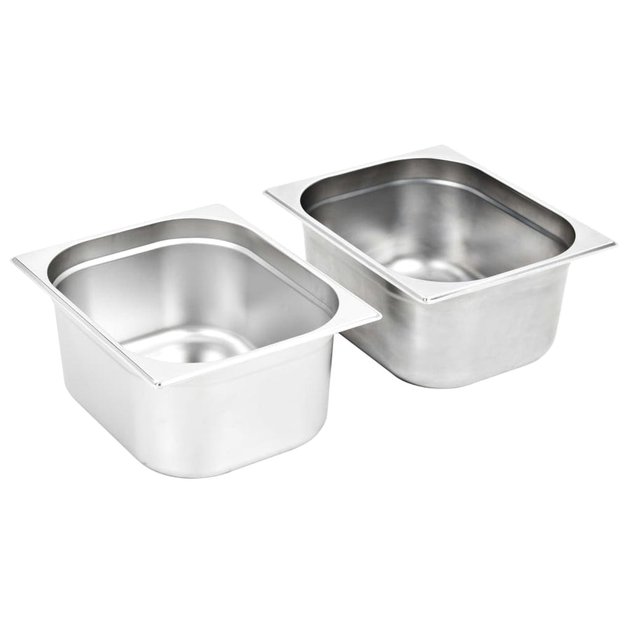 Gastronormbakken 2 St Gn 1/2 150 Mm Roestvrij Staal 325 x 265 x 150 mm