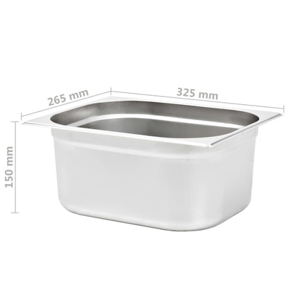 Gastronormbakken 2 St Gn 1/2 150 Mm Roestvrij Staal 325 x 265 x 150 mm