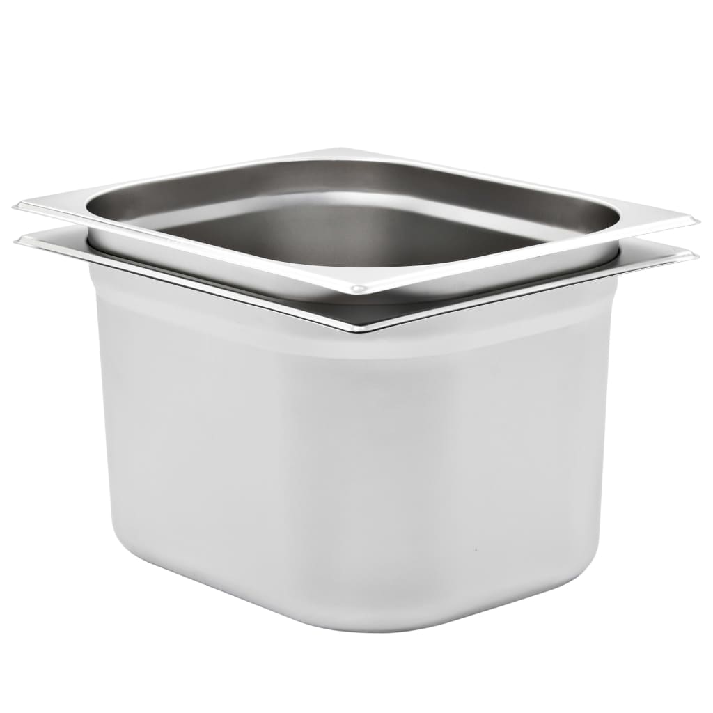 Gastronormbakken 2 St Gn 1/2 200 Mm Roestvrij Staal 325 x 265 x 200 mm