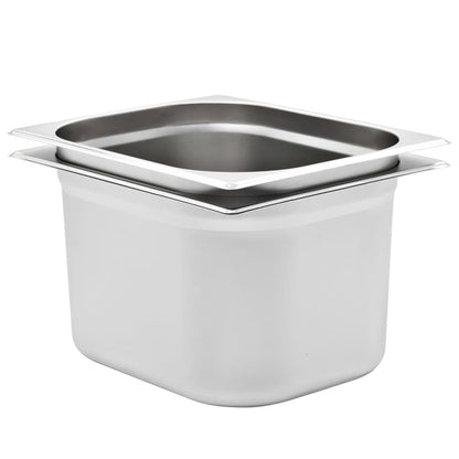 Gastronormbakken 2 St Gn 1/2 200 Mm Roestvrij Staal 325 x 265 x 200 mm