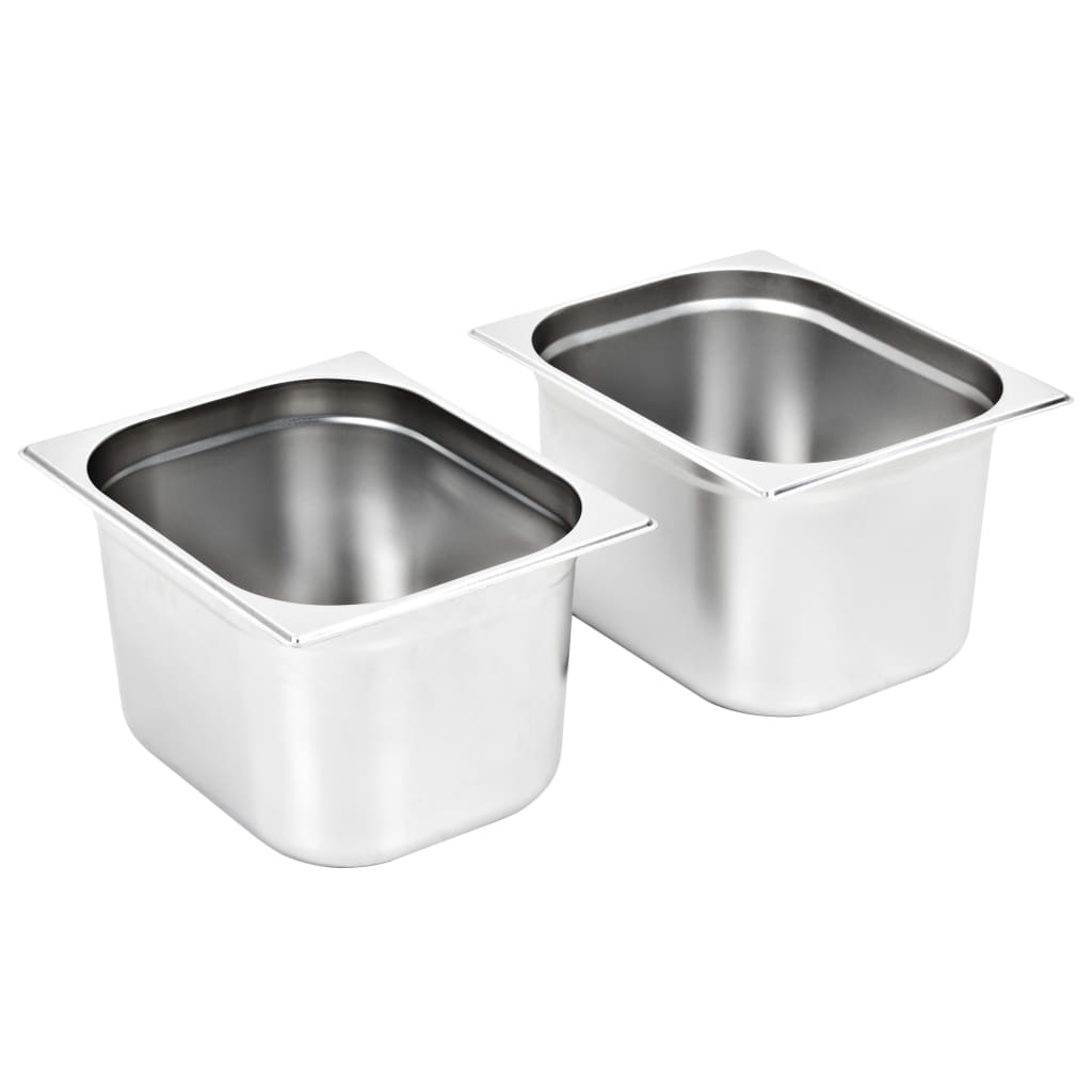 Gastronormbakken 2 St Gn 1/2 200 Mm Roestvrij Staal 325 x 265 x 200 mm