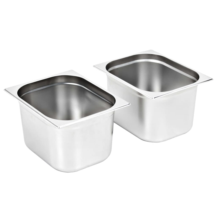 Gastronormbakken 2 St Gn 1/2 200 Mm Roestvrij Staal 325 x 265 x 200 mm