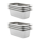 Gastronormbakken GN 1/3 100 mm roestvrij staal 8 stuks