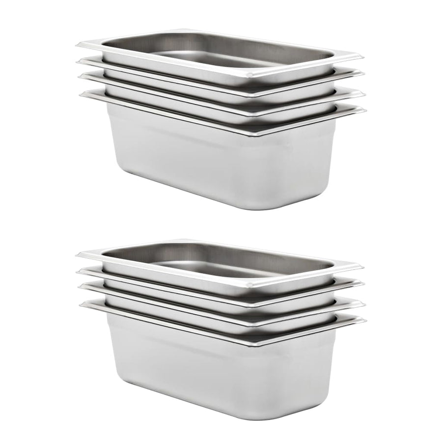 Gastronormbakken 8 St Gn 1/3 100 Mm Roestvrij Staal 325 x 176 x 100 mm
