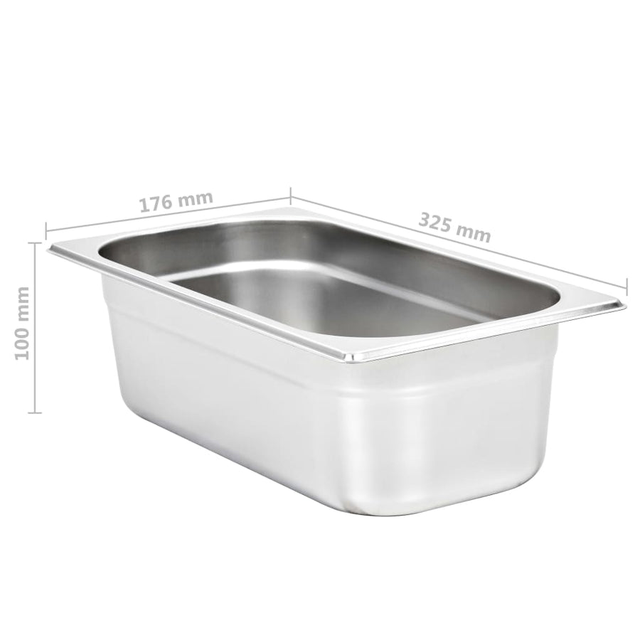 Gastronormbakken 8 St Gn 1/3 100 Mm Roestvrij Staal 325 x 176 x 100 mm