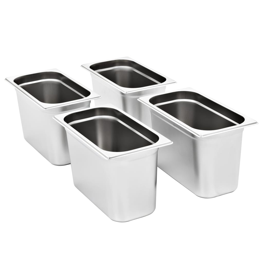Gastronormbakken 4 St Gn 1/3 200 Mm Roestvrij Staal 325 x 176 x 200 mm