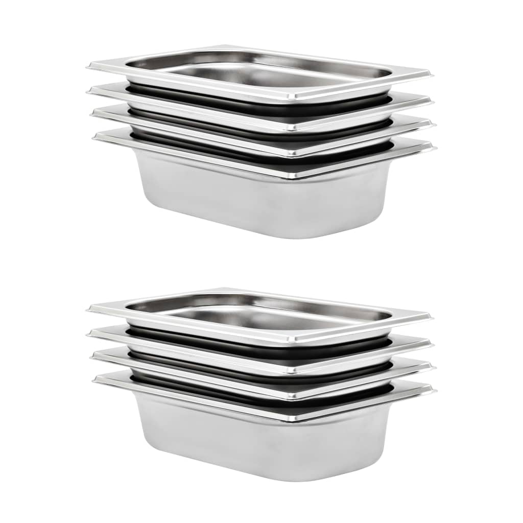 Gastronormbakken 8 St Gn 1/4 65 Mm Roestvrij Staal 265 x 162 x 65 mm
