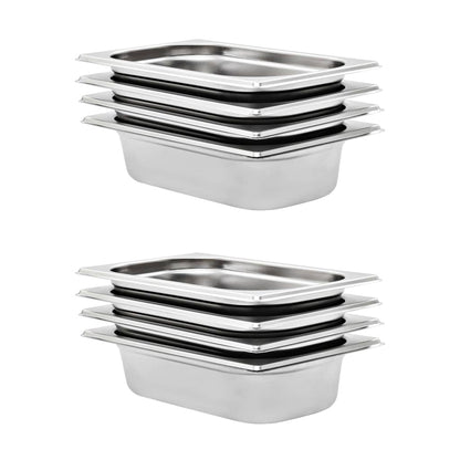 Gastronormbakken 8 St Gn 1/4 65 Mm Roestvrij Staal 265 x 162 x 65 mm