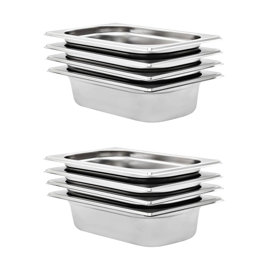 Gastronormbakken 8 St Gn 1/4 65 Mm Roestvrij Staal 265 x 162 x 65 mm