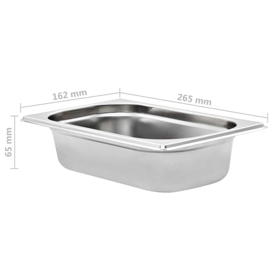 Gastronormbakken 8 St Gn 1/4 65 Mm Roestvrij Staal 265 x 162 x 65 mm