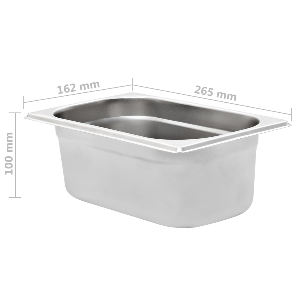 Gastronormbakken 8 St Gn 1/4 100 Mm Roestvrij Staal 265 x 162 x 100 mm