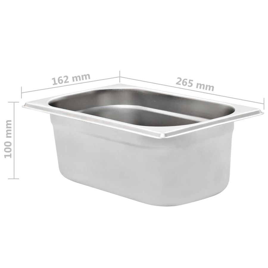 Gastronormbakken 8 St Gn 1/4 100 Mm Roestvrij Staal 265 x 162 x 100 mm