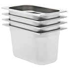 Gastronormbakken GN 1/4 150 mm roestvrij staal set 4