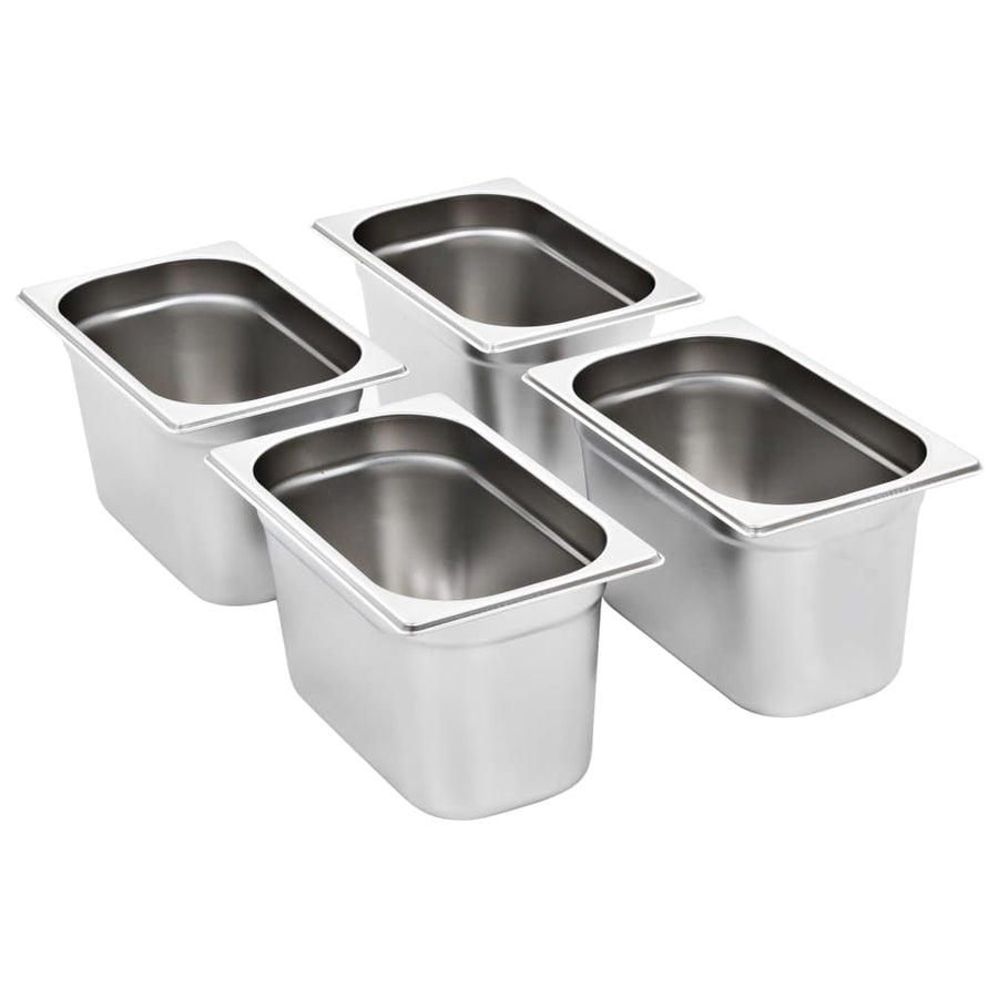 Gastronormbakken 4 St Gn 1/4 150 Mm Roestvrij Staal 265 x 162 x 150 mm