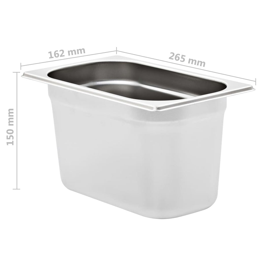 Gastronormbakken 4 St Gn 1/4 150 Mm Roestvrij Staal 265 x 162 x 150 mm