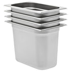 Gastronormbak 1/4 200 mm roestvrij staal 4 stuks